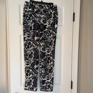 Intermix 100% Silk Blue and White Jogger Ankle Pants